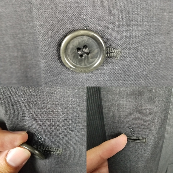 Cheap and Chic Moschino Oversized Three-Button Pinstripe Gray Blazer Size 40 - Picture 10 of 12